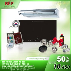 COMBO 22: bếp từ Arber AB 367A + hút mùi Eurosun EH-70C18S + máy lọc nước Newlife WPU 3207