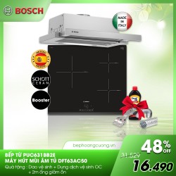 COMBO 31: bếp từ Bosch PID675DC1E + hút mùi treo tường DWB077A50