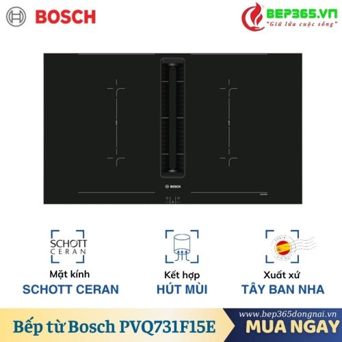 Bếp từ 4 vùng nấu kết hợp hút mùi Bosch PVQ731F15E