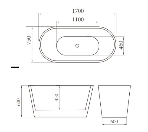 Bồn tắm nằm không massage Govern JS 6101 3 bon tam khong massage govern JS 6101 2