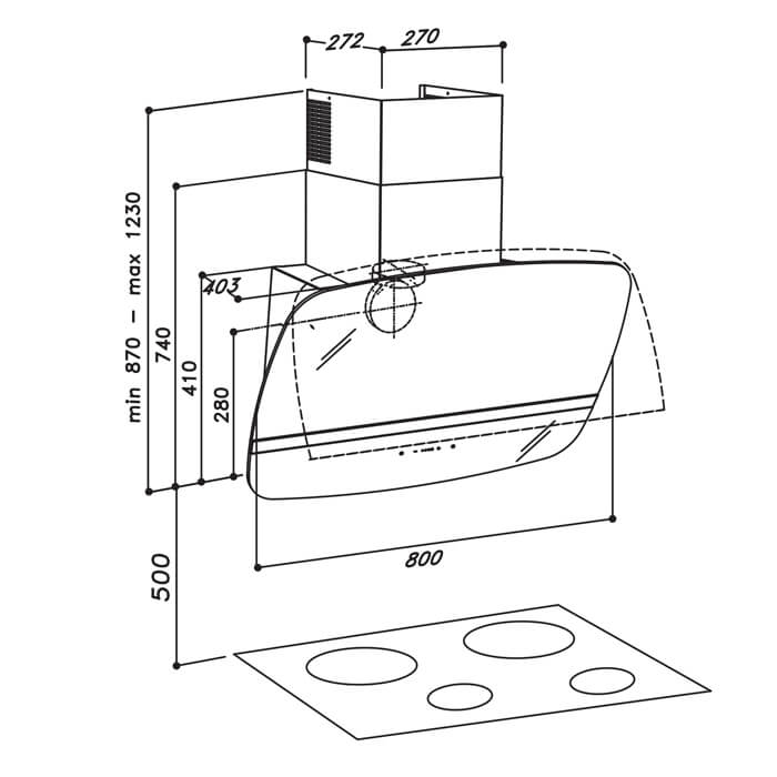 hình kỹ thuật máy hút mùi dudoff fancy 1