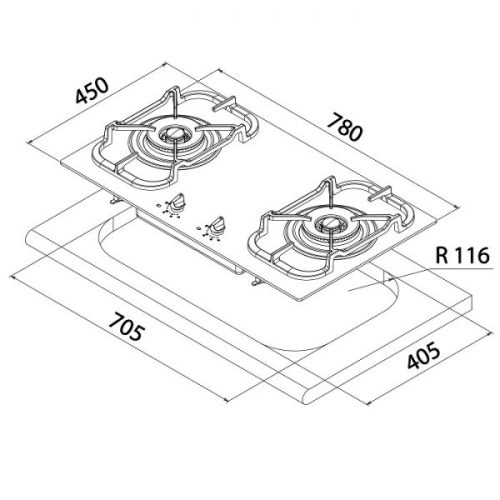 Bếp ga đôi Dudoff London Gaia02Z1 (G02-Z1) 3 dudoff london gaia02z1 1