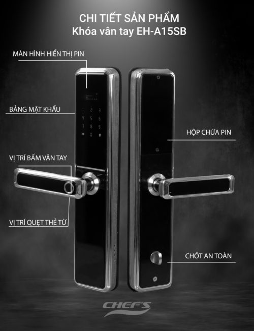 Khoá vân tay Chefs EH-A15SB 3 khoa van tay chefs eha15sb 1