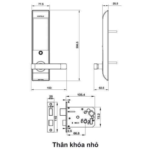 Khóa điện tử Hafele EL7500-TC 912.05.716 6 hướng dẫn lắp đặt khóa điện tử Hafele EL7500-TC 912.05.716