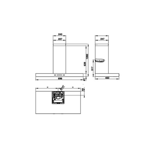 Máy hút khói khử mùi Hafele HH WI70C 539.81.158 3 Kích thước máy hút khói khử mùi Hafele HH WI70C 539.81.158