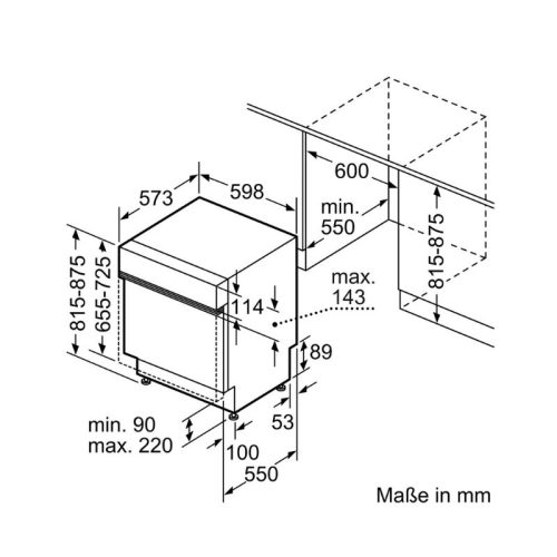 Máy rửa bát Bosch SMI4ECS14E serie 4 5 kích thước của Máy rửa bát Bosch SMI4ECS14E serie 4