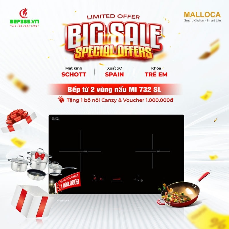 Bếp từ Malloca MI 732 SL Bếp từ Malloca MI 732 SL