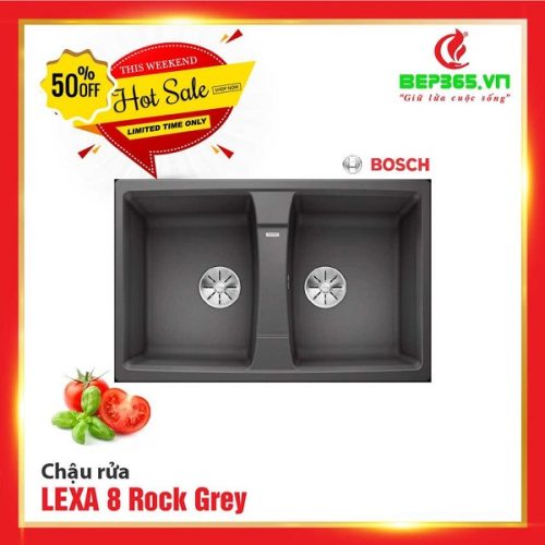 COMBO 10: Chậu rửa bát Bosch Blanco LEXA 8 Rock Grey + Vòi rửa bát Bosch Blanco FONTAS II Chrome 523128