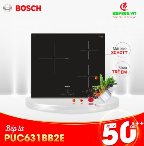 COMBO 11: Bếp Từ Bosch PUC631BB2E + Máy hút mùi Bosch + Chậu rửa bát Bosch Blanco LEXA 8 Rock Grey + Vòi rửa bát Bosch