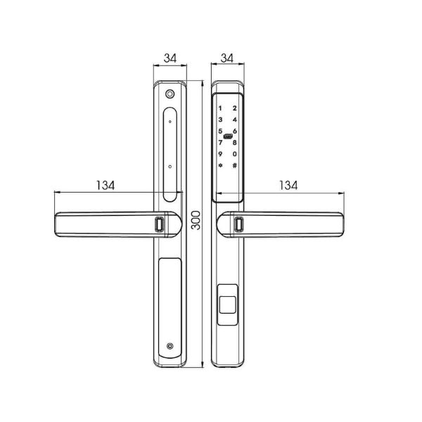 Kích thước của Khóa cửa điện tử Demax SL601 AG - APP WIFI Kích thước của Khóa cửa điện tử Demax SL601 AG - APP WIFI