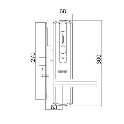 Khóa điện tử thông minh Giovani GSL-156C136 3 Kích thước của Khóa điện tử thông minh Giovani GSL-156C136
