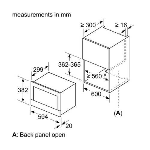 Lò vi sóng Bosch BEL520MS0K 4 kích thước của Lò vi sóng Bosch BEL520MS0K