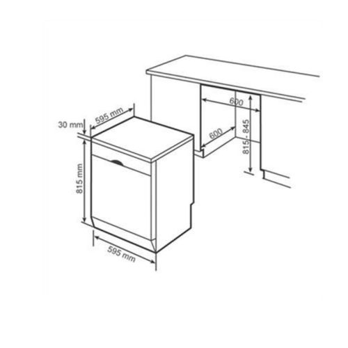 kích thước của Máy rửa bát Bosch SMS6ECI07E