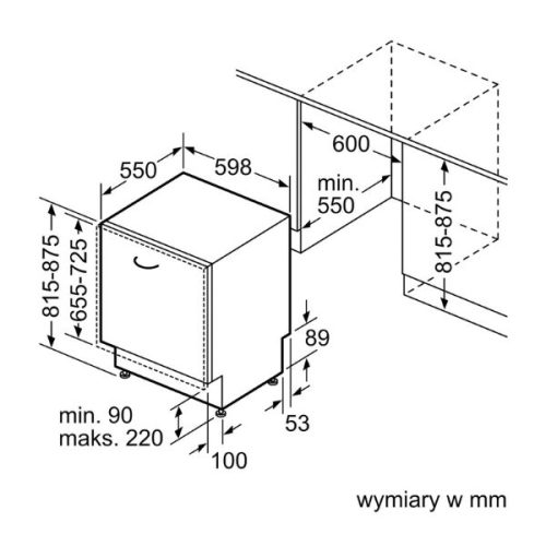 Máy rửa bát Bosch SMV4EVX14E Serie 4 4 Kích thước của Máy rửa bát Bosch SMV4EVX14E Serie 4