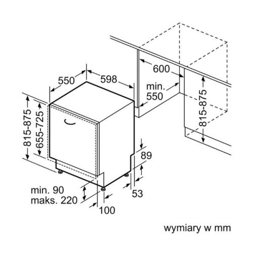 Kích thước của Máy rửa bát Bosch SMV6ZCX00E