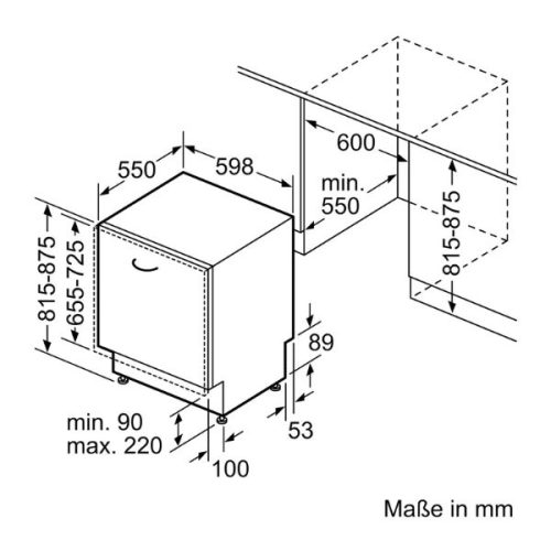 Máy rửa bát Bosch SMV8YCX03E Serie 8 3 Kích thước của Máy rửa bát Bosch SMV8YCX03E Serie 8