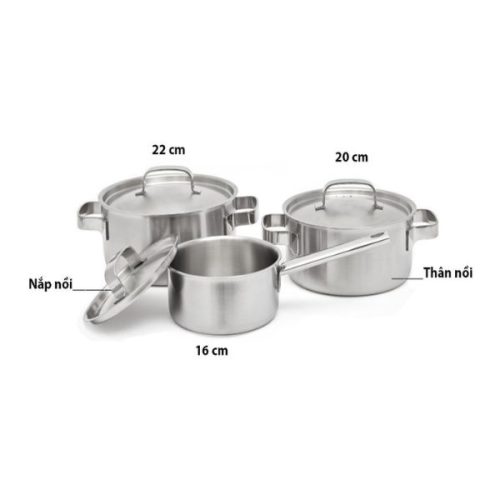 Bộ Nồi Inox 6 món Malloca SA-2030 3 Bộ Nồi Inox 6 món Malloca SA-2030