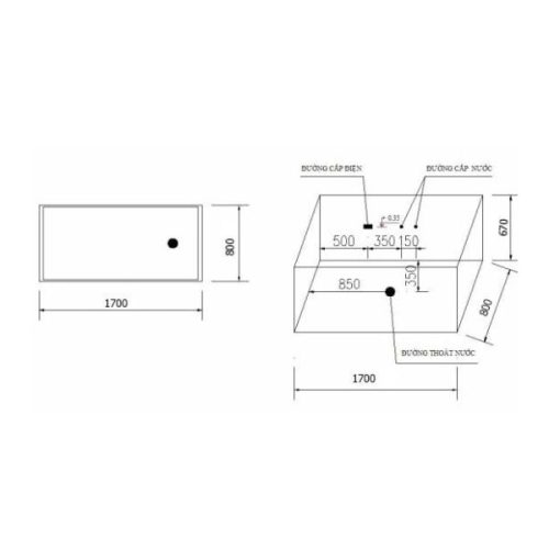 Bồn tắm Massage Govern K-1510 3 Kích thước của Bồn tắm Massage Govern K-1510