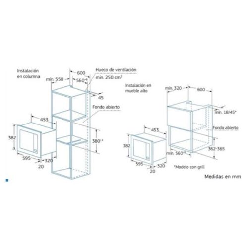 Lò vi sóng Bosch Balay 3WMB1918 4 Kích thước của Lò vi sóng Bosch Balay 3WMB1918