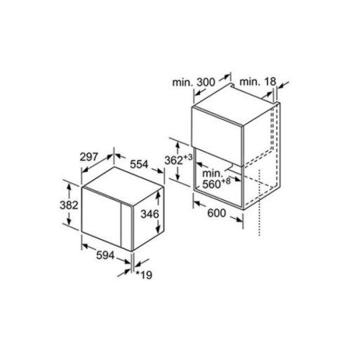 Kích thước của Lò vi sóng Bosch BEL523MS0