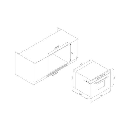 Lò vi sóng Malloca MW35-IX03 Kính Đen 4 Kích thước của Lò vi sóng Malloca MW35-IX03 Kính Đen