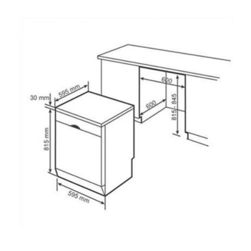 Kích thước của Máy rửa bát Beko BDFN36530XC