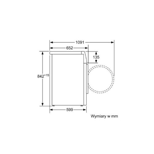 Máy sấy quần áo Bosch WTW85561PL 3 Kích thước của Máy sấy quần áo Bosch WTW85561PL