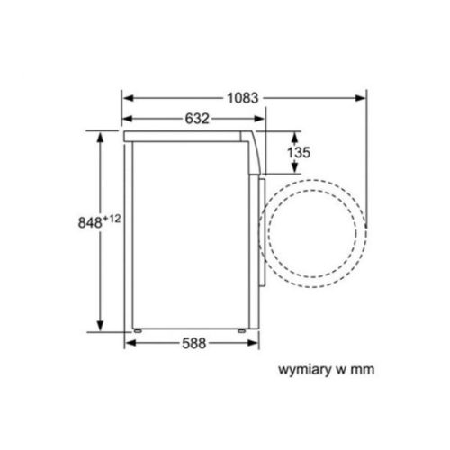 Kích thước của Máy sấy quần áo Bosch WTW85560BY