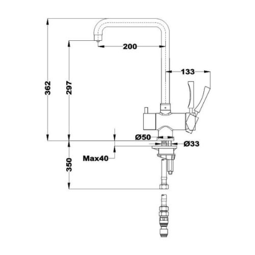 Vòi chậu rửa OS 210 4 Kích thước của Vòi chậu rửa OS 210