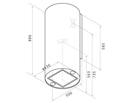 Máy hút mùi Elica TUBE IX/A/43 5 may hut mui elica tube ix a 43 5