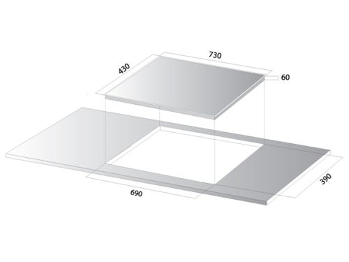 Bếp từ Kocher DI-333 10 Kích thước Bếp từ Kocher DI-333