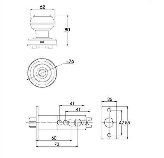 sl106-yl-1 kích thước Khóa cửa vân tay Demax SL106 YL