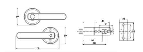 kích thước Khóa cửa vân tay Demax SL108 SV