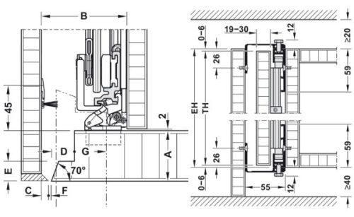 Cửa trượt xoay bằng gỗ Hafele 408.30.590
