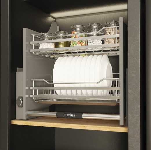 Bộ rổ bát đĩa di động Hafele Lento 504.76.407 800mm Bộ rổ bát đĩa di động Hafele Lento 504.76.407 800mm