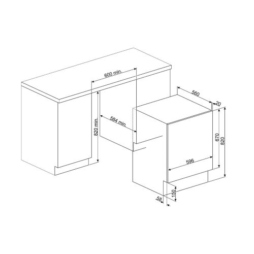 Máy Giặt Kết Hợp Sấy Âm Tủ Smeg WDI14C7-2 536.94.160