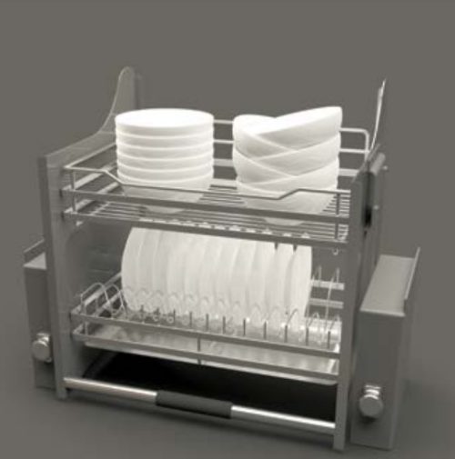 Rổ bát đĩa di động Cucina Lento 504.76.138 900mm Inox 304/ Xám