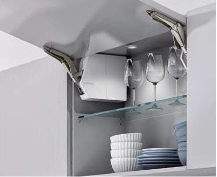 Bộ tay nâng Free Flap 3.15 E Hafele 372.29.702 nắp trắng