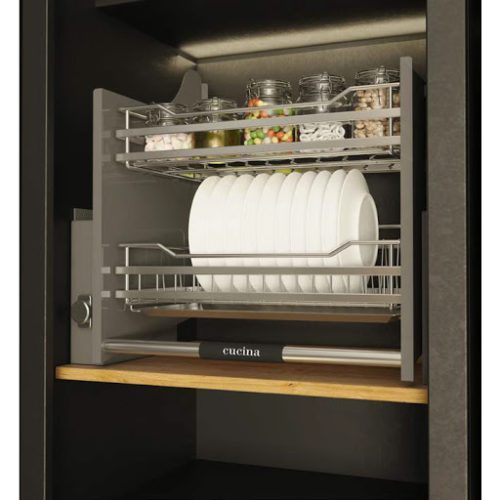 Rổ bát đĩa di động lướt dẹt Lento Hafele 504.76.018 Inox 304