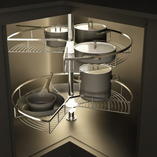 Bộ rổ góc xoay 270 độ Mezzo Hafele 548.37.210 mạ chrome