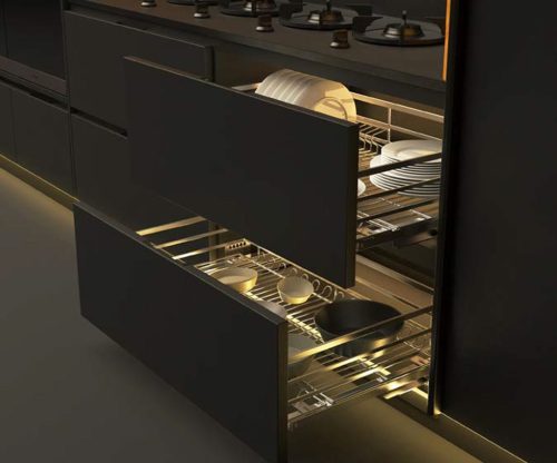 Bộ rổ xoong nồi Cappella Hafele 549.08.225 mạ chrome