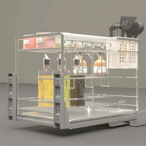 Bộ rổ dao thớt, chai lọ Sonata Hafele 549.20.214 mạ chrome