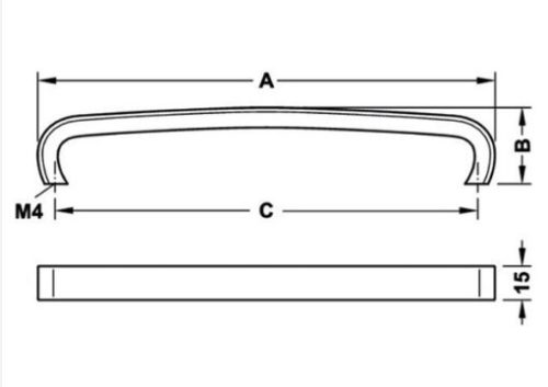 Tay nắm tủ Hafele Nicken mờ 172x34mm 106.69.676