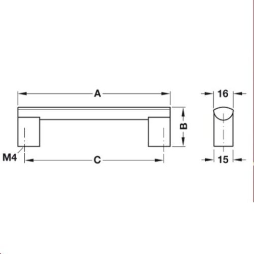 Tay Nắm Nhôm 140mm Hafele 110.74.922