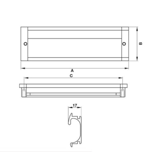 Tay nắm tủ âm 205mm Hafele 151.76.924 3 Tay Nắm Tủ Âm 205mm Hafele 151.76.924