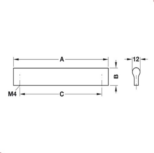 Tay nắm nhôm 212mm Hafele 155.01.104 3 Tay Nắm Nhôm 212mm Hafele 155.01.104