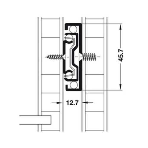 Ray bi không giảm chấn dài 500mm Hafele 494.02.465 3 Ray bi không giảm chấn dài 500mm Hafele 494.02.465