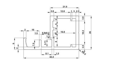 Thanh nhôm màu nhôm H02 Hafele 563.58.943 3 Thanh nhôm màu nhôm H02 Hafele 563.58.943