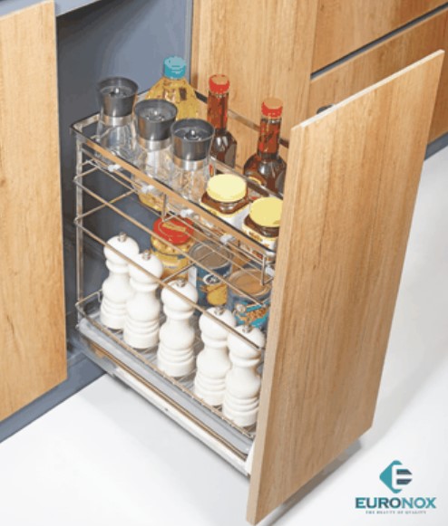 Giá dao thớt chai lọ đa năng nan dẹt 3 tầng Euronox EU2.20G.304