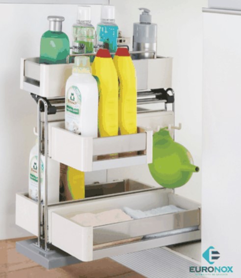 Kệ đựng chất tẩy rửa inox nan kết hợp nhựa Euronox EU3-350SP